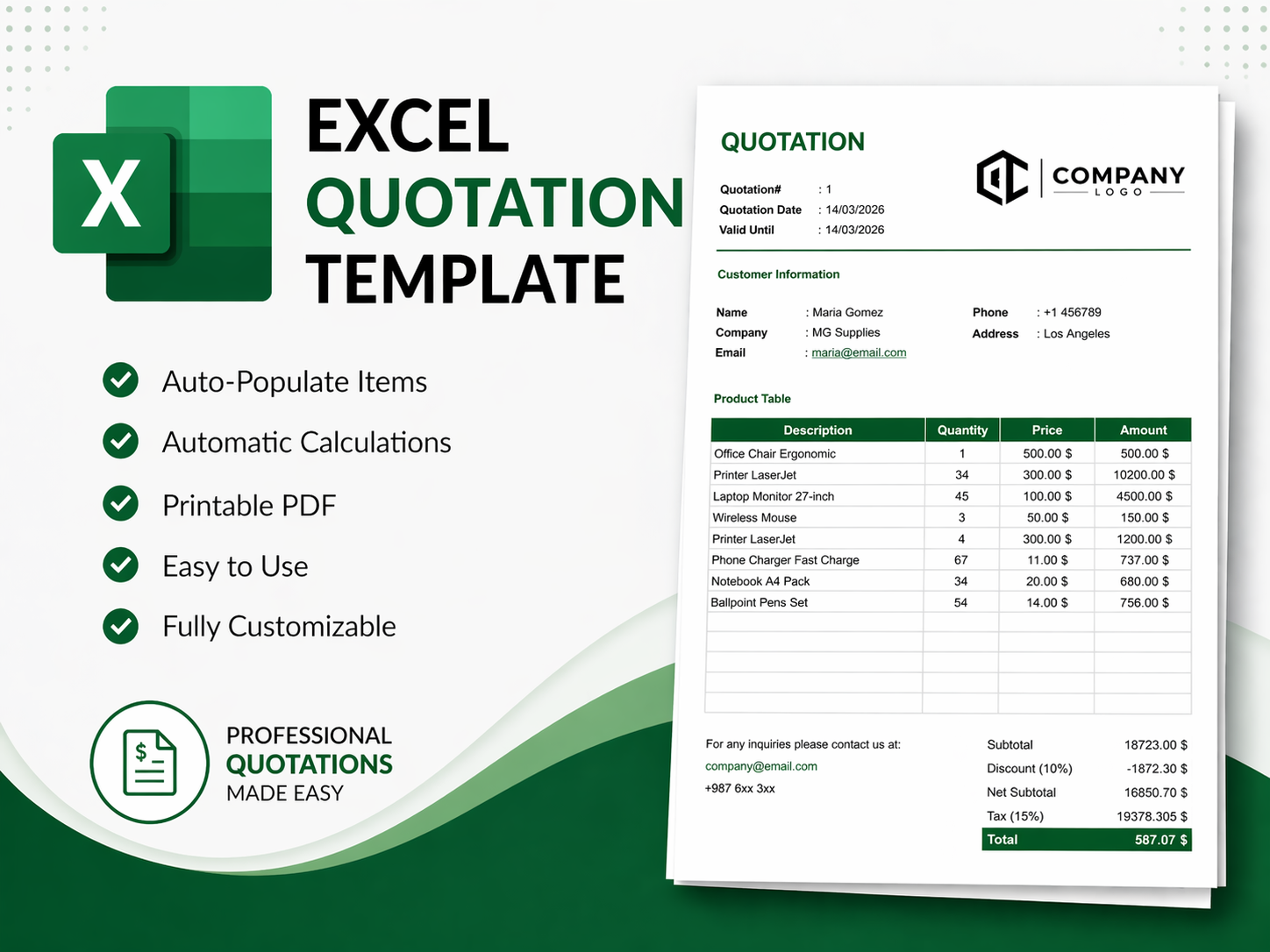 Excel Quotation Template Excel Quotation Template - Image 1