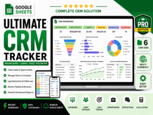 Ultimate CRM Tracker for Google Sheets – Lead and Client Management Dashboard