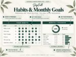 2027 Habit Tracker Google Sheets template with editable habits and monthly goals